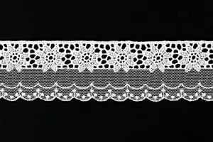 1 7/8" White Floral Netted Edging Lace