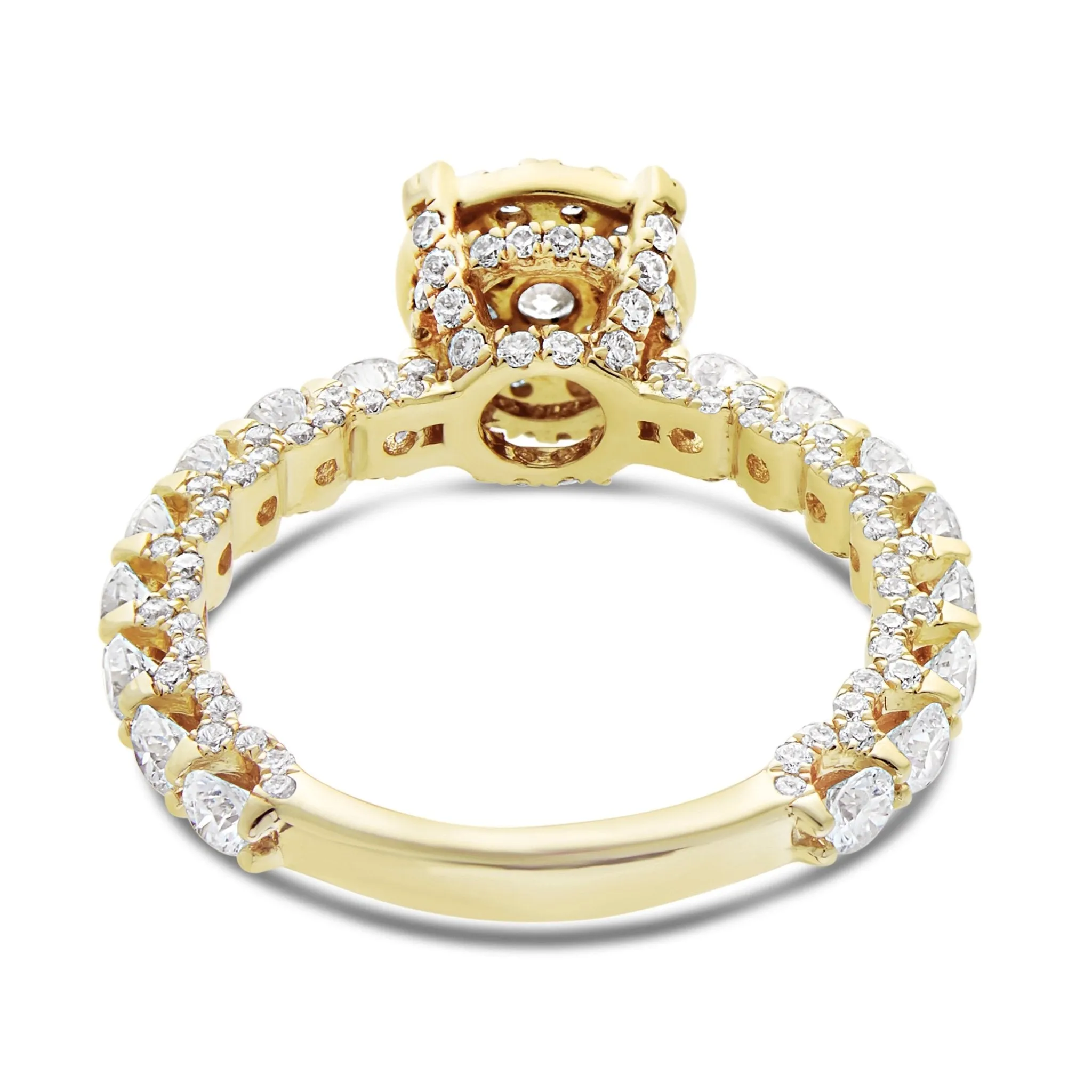 14K Gold 2.0ct Diamond Cluster Engagement Ring