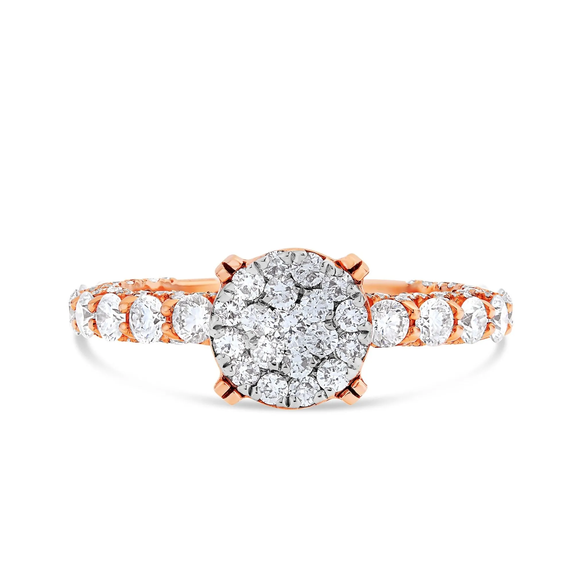 14K Gold 2.0ct Diamond Cluster Engagement Ring