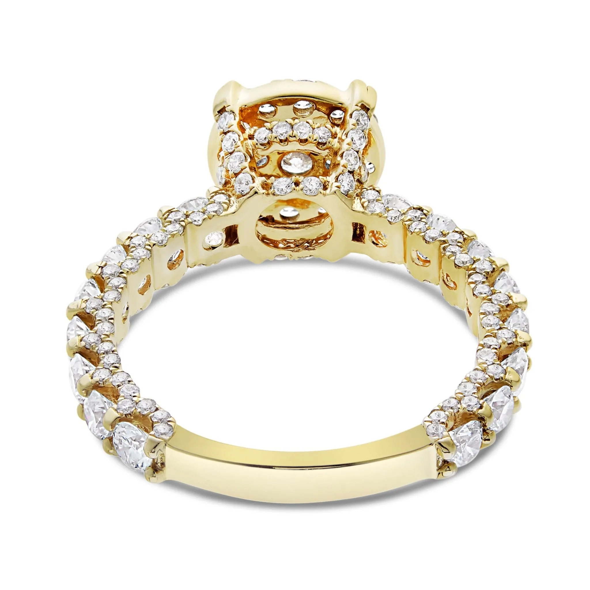 14K Gold 2.35ct Diamond Cluster Engagement Ring