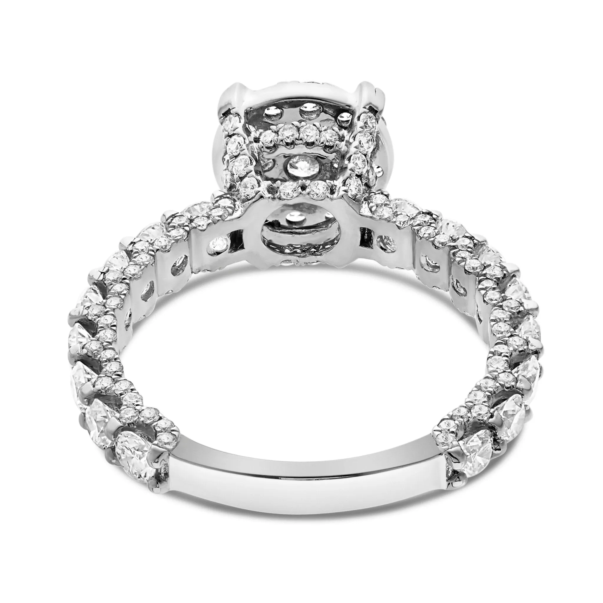 14K Gold 2.35ct Diamond Cluster Engagement Ring