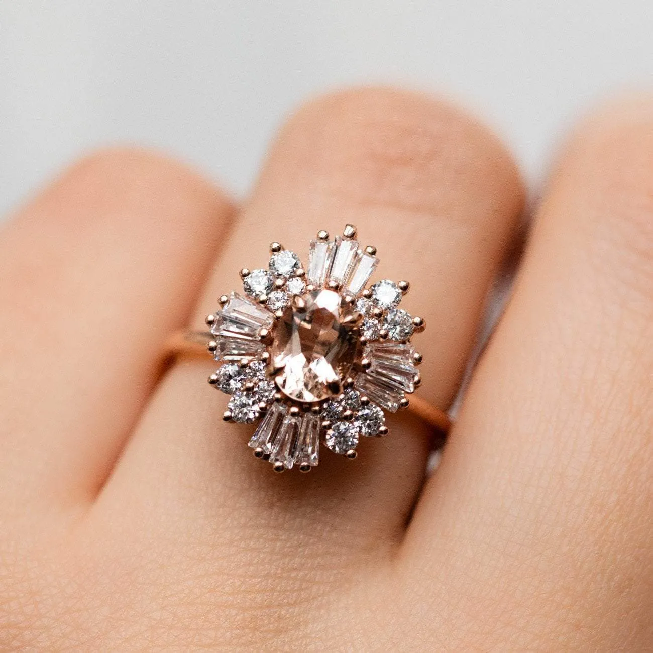 14K Rose Gold Victoria Vintage Cluster Ring