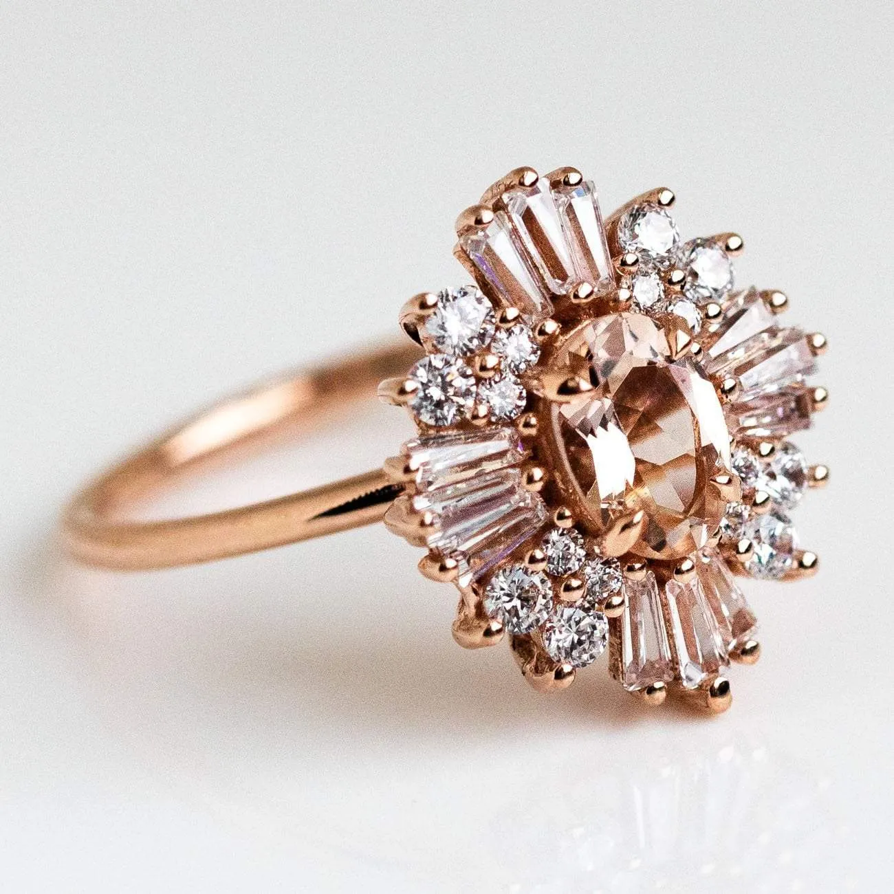 14K Rose Gold Victoria Vintage Cluster Ring