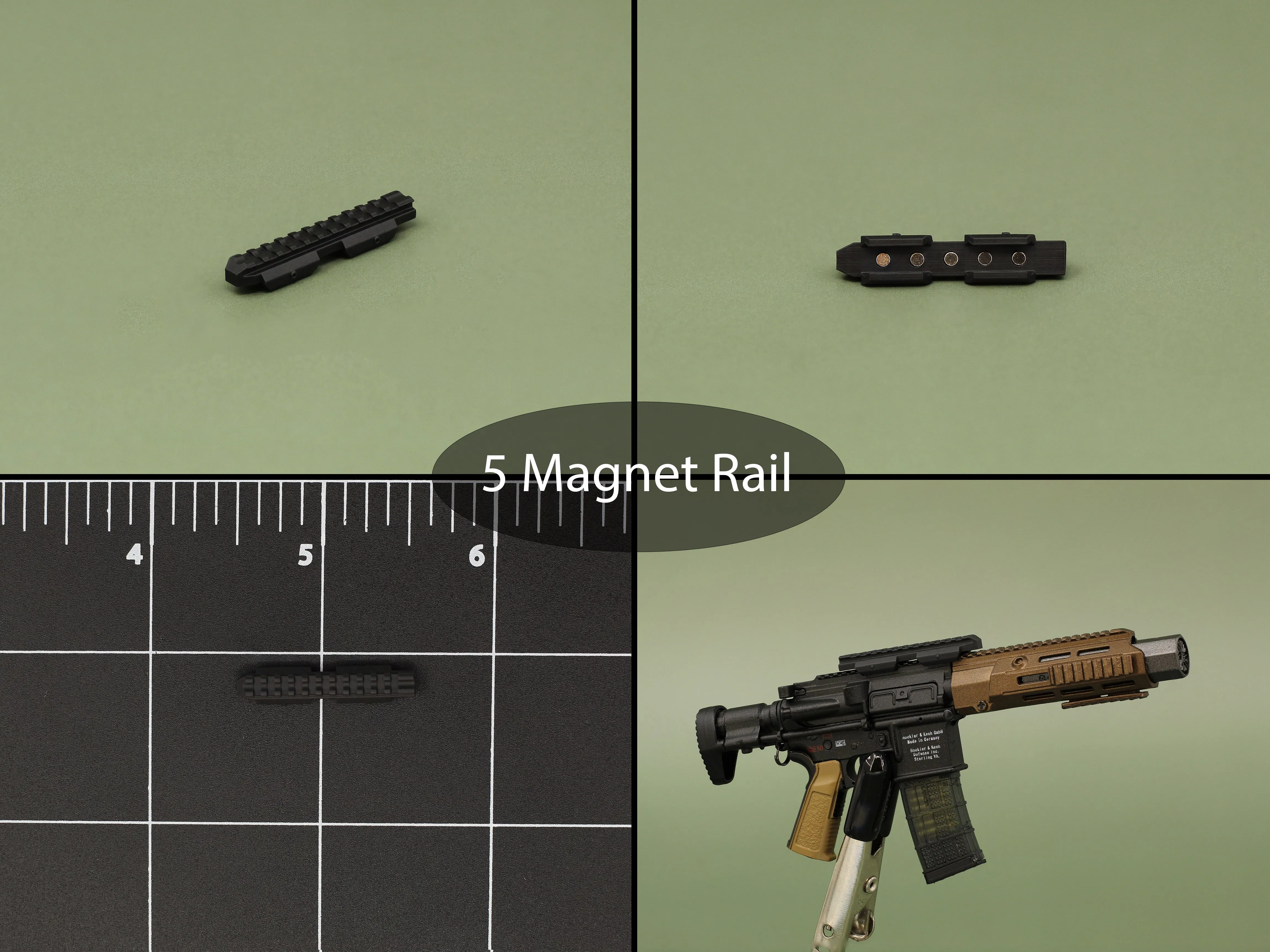 1/6 - Custom 3D - Magnetic Holographic Sight [long] w/Custom Color Lens