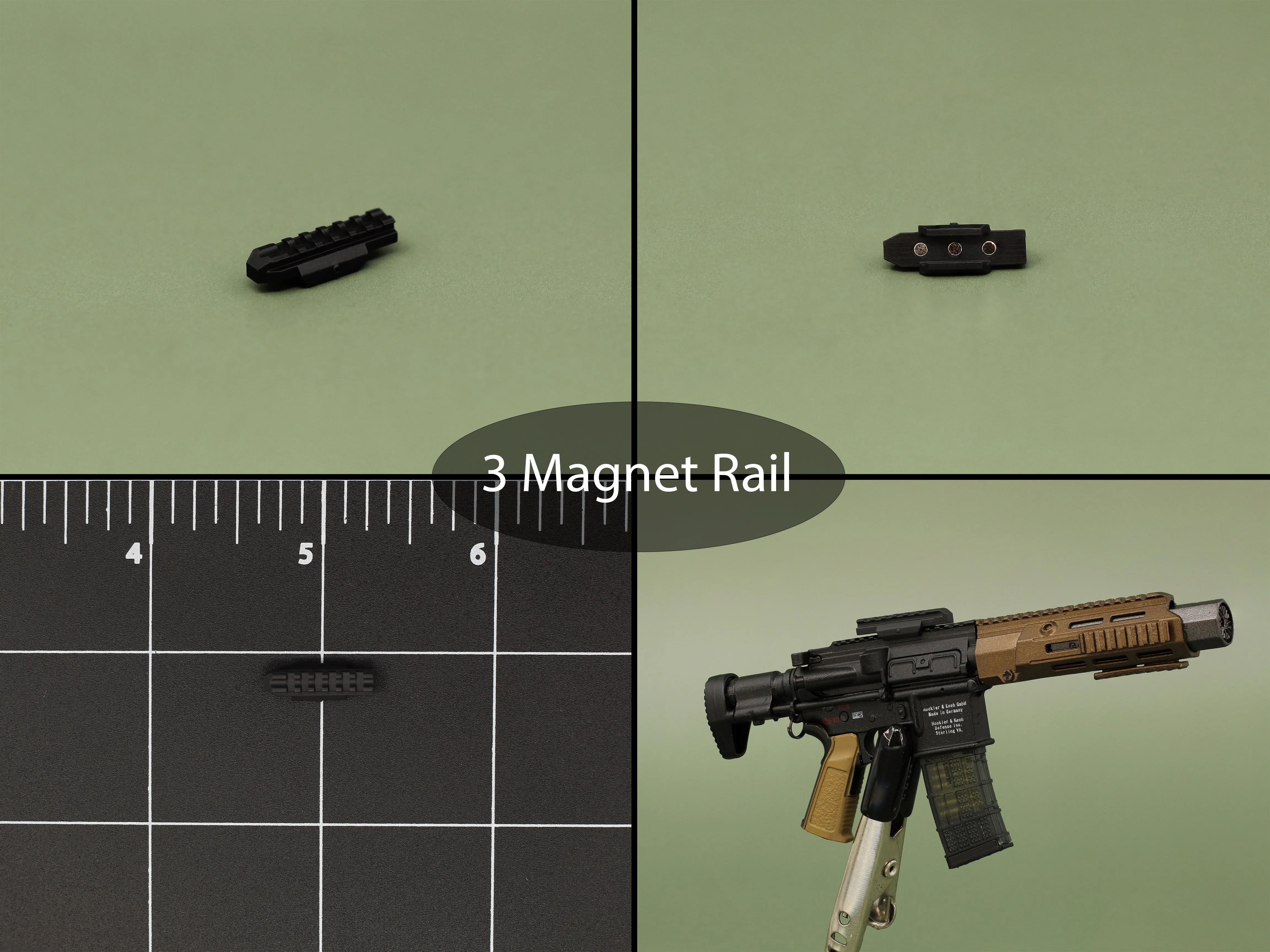 1/6 - Custom 3D - Magnetic Holographic Sight [long] w/Custom Color Lens