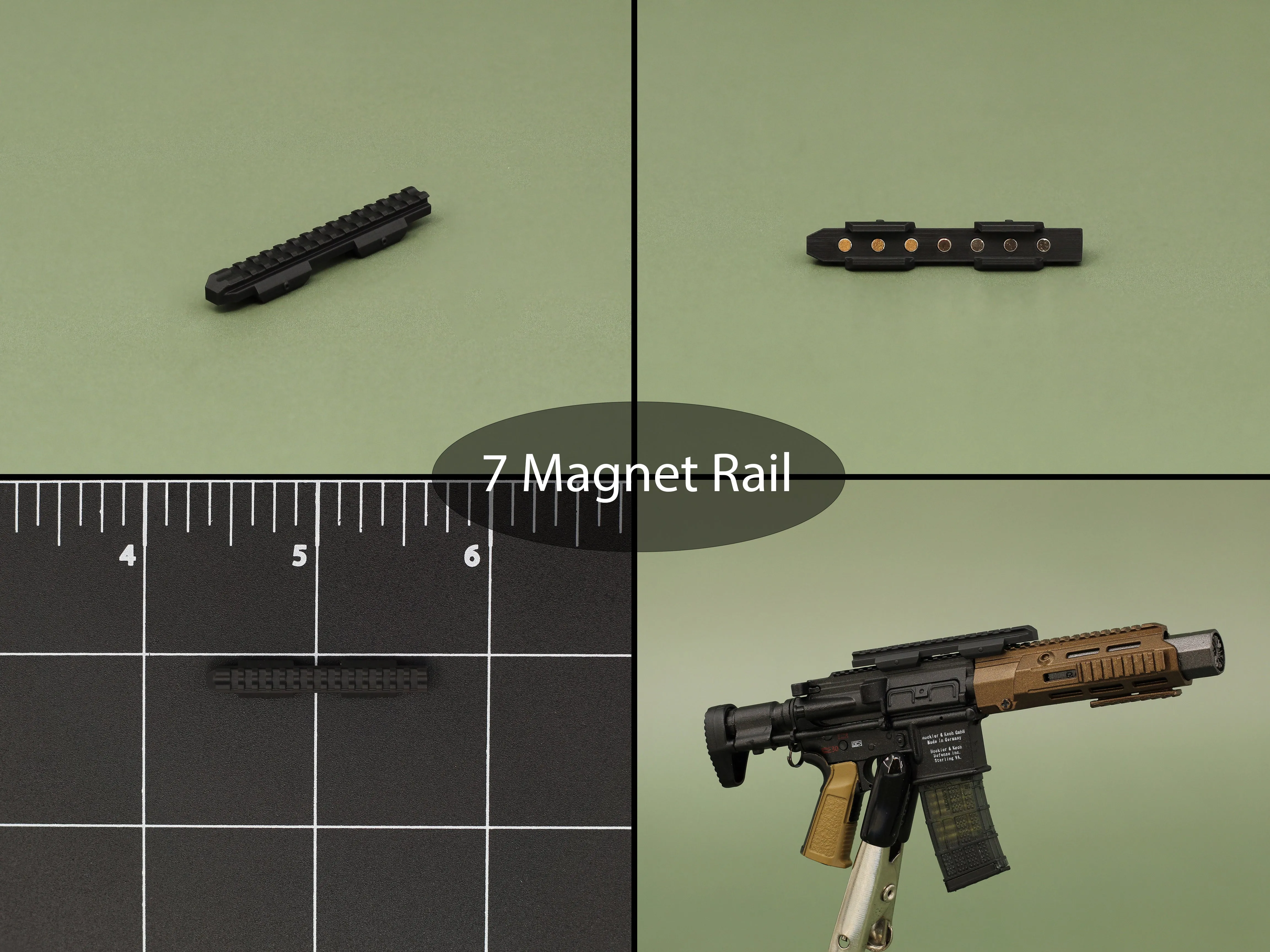 1/6 - Custom 3D - Magnetic Holographic Sight [long] w/Custom Color Lens