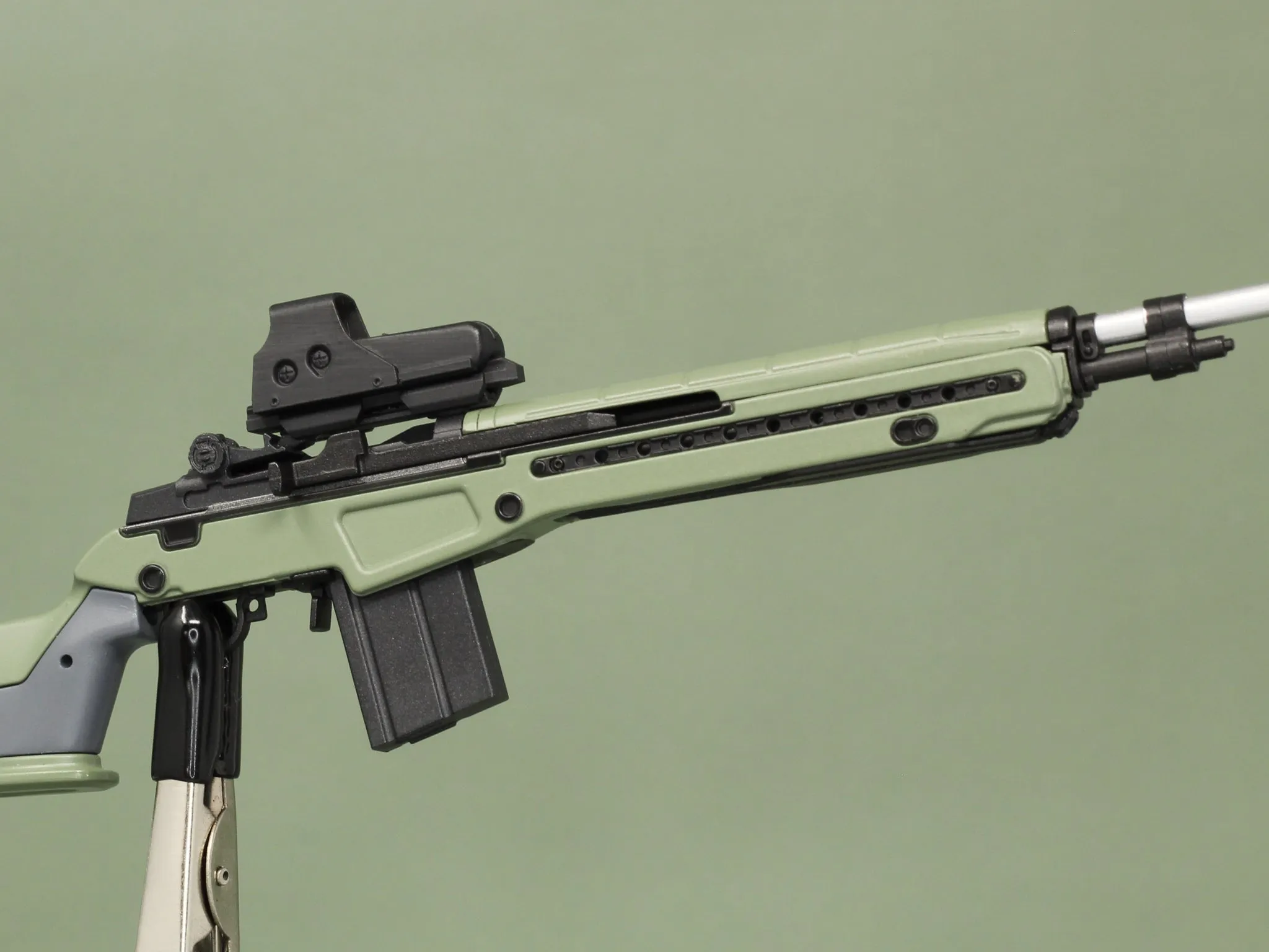 1/6 - Custom - Modular M14 EBR Rifle Set w/Custom Magnetic Attachments (GREEN)