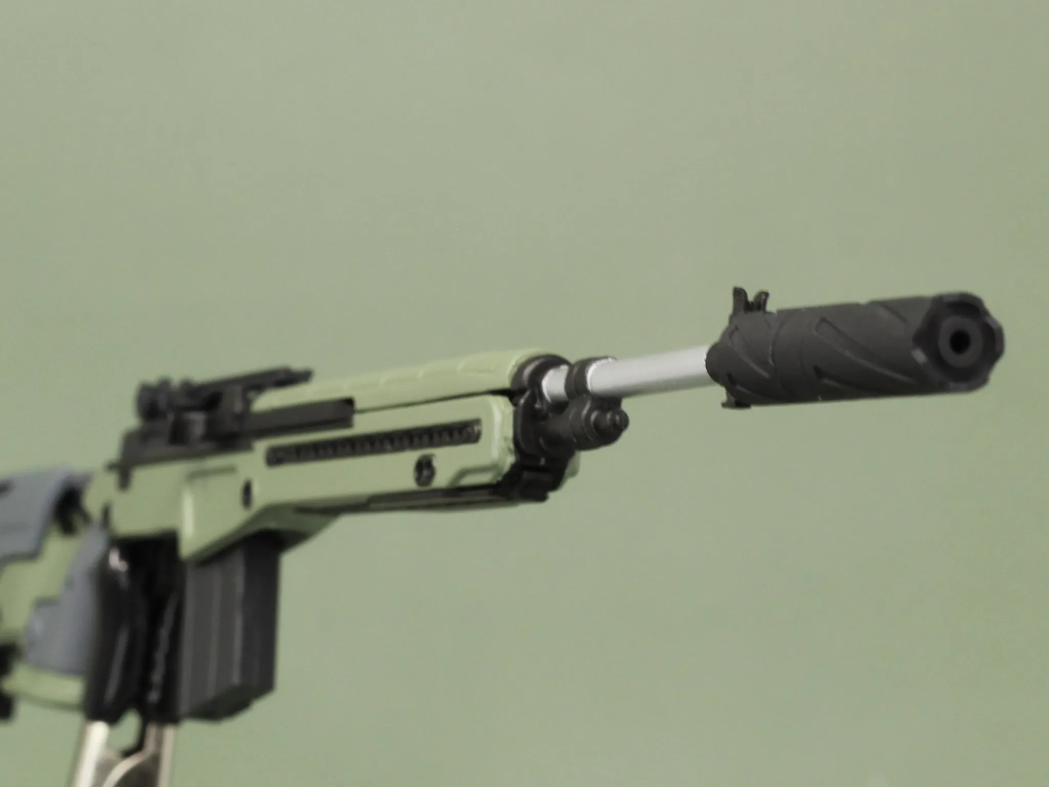 1/6 - Custom - Modular M14 EBR Rifle Set w/Custom Magnetic Attachments (GREEN)