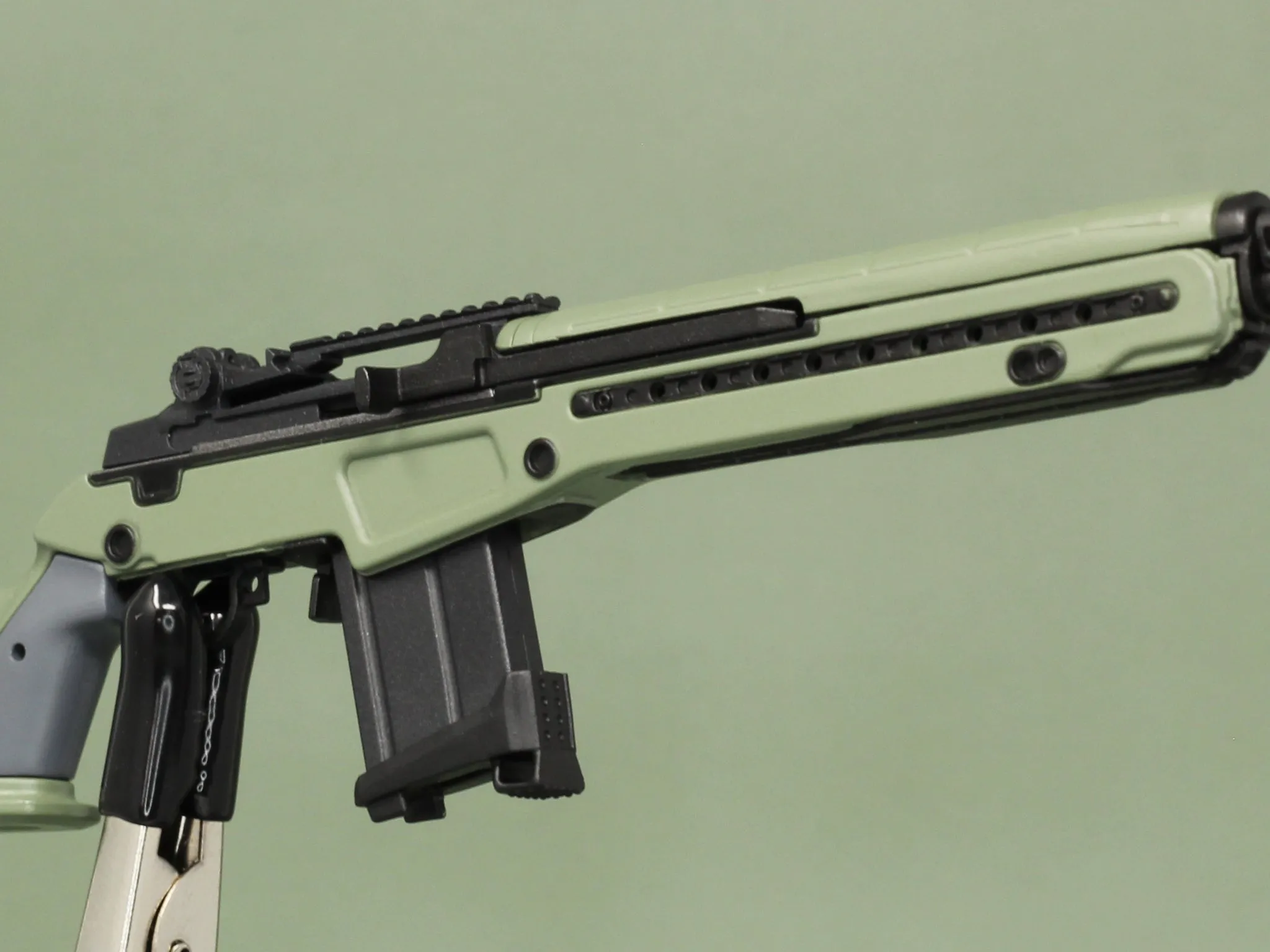 1/6 - Custom - Modular M14 EBR Rifle Set w/Custom Magnetic Attachments (GREEN)