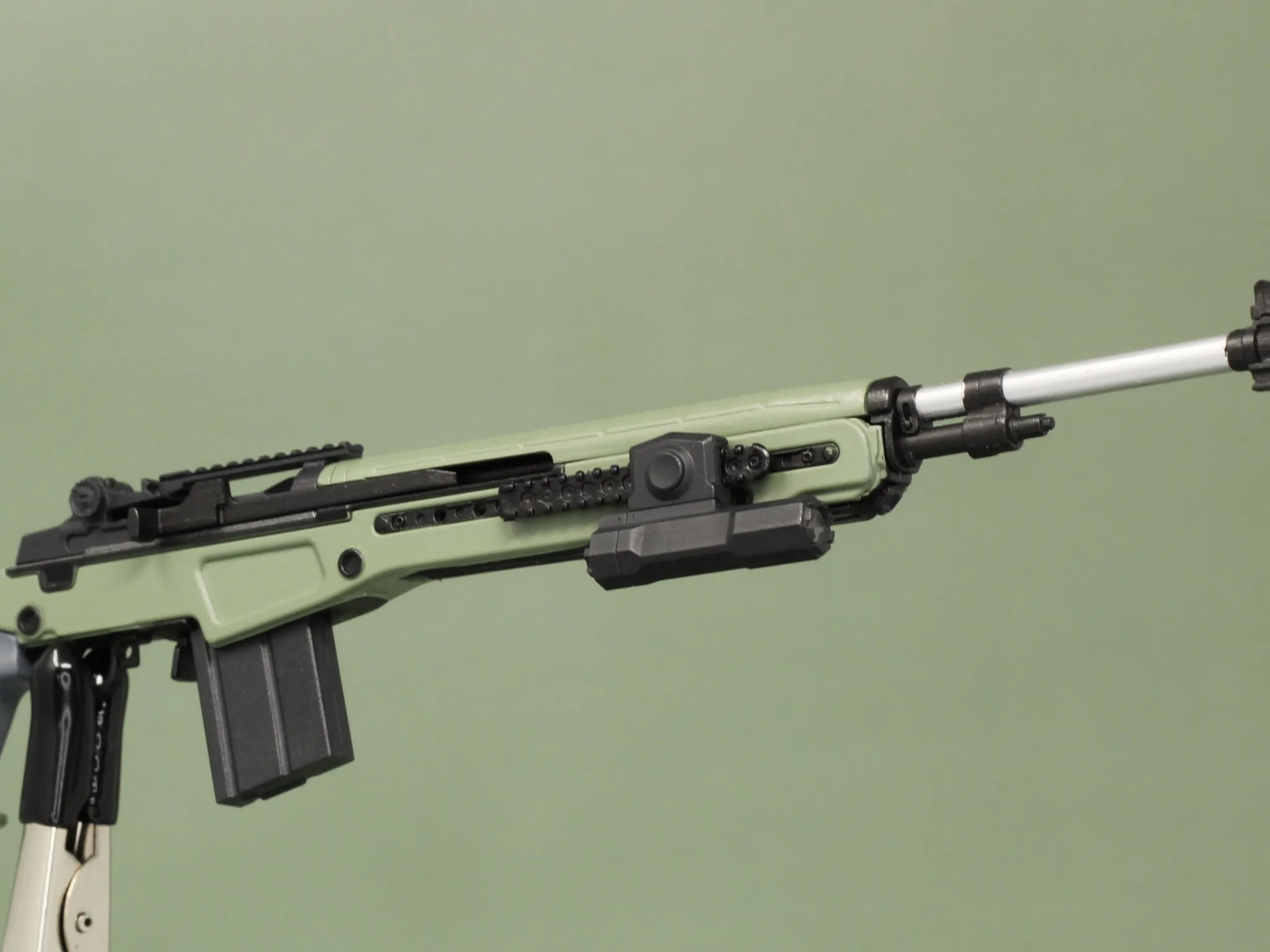 1/6 - Custom - Modular M14 EBR Rifle Set w/Custom Magnetic Attachments (GREEN)