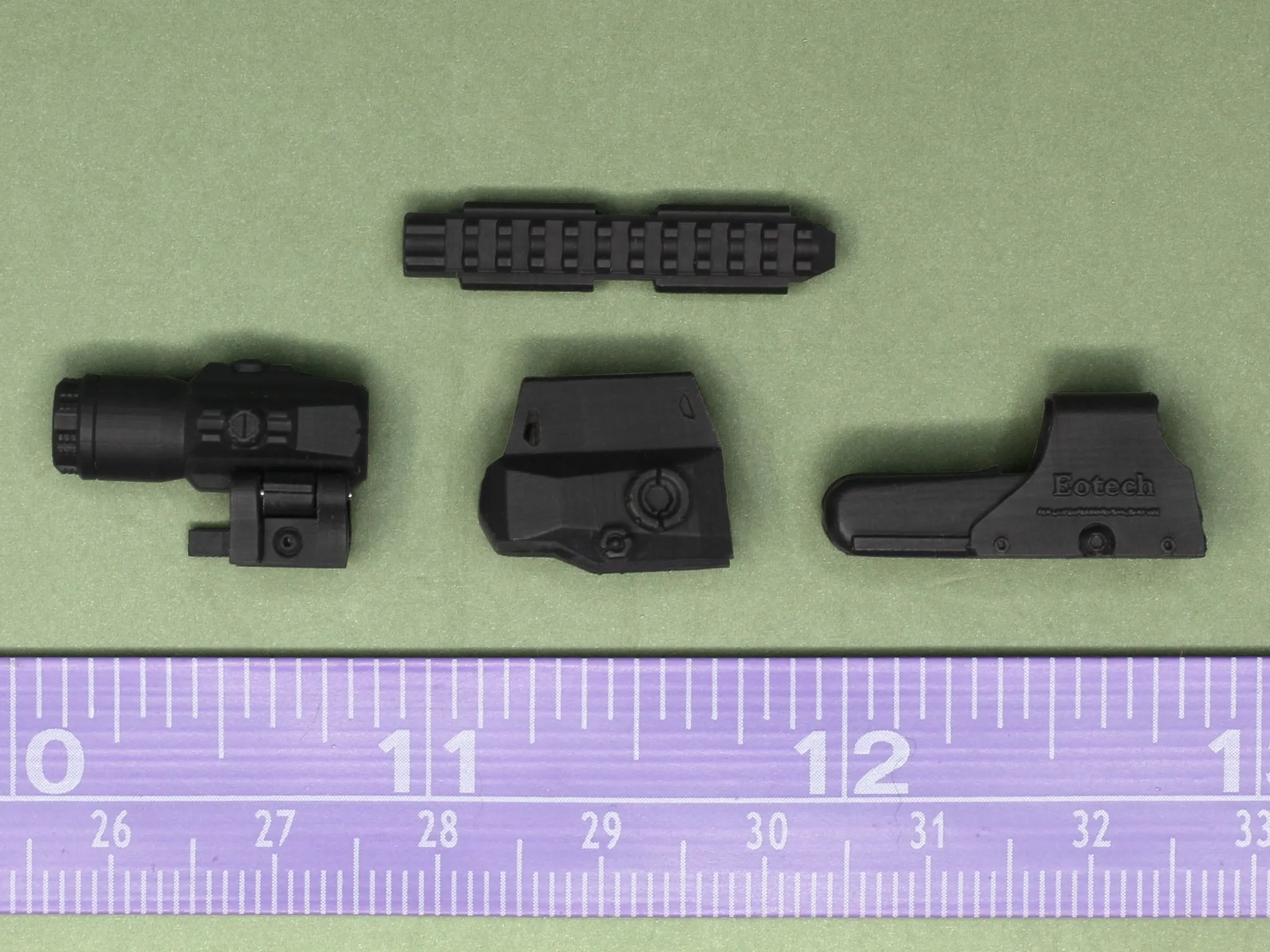 1/6 - Custom - Modular M14 EBR Rifle Set w/Custom Magnetic Attachments (GREEN)