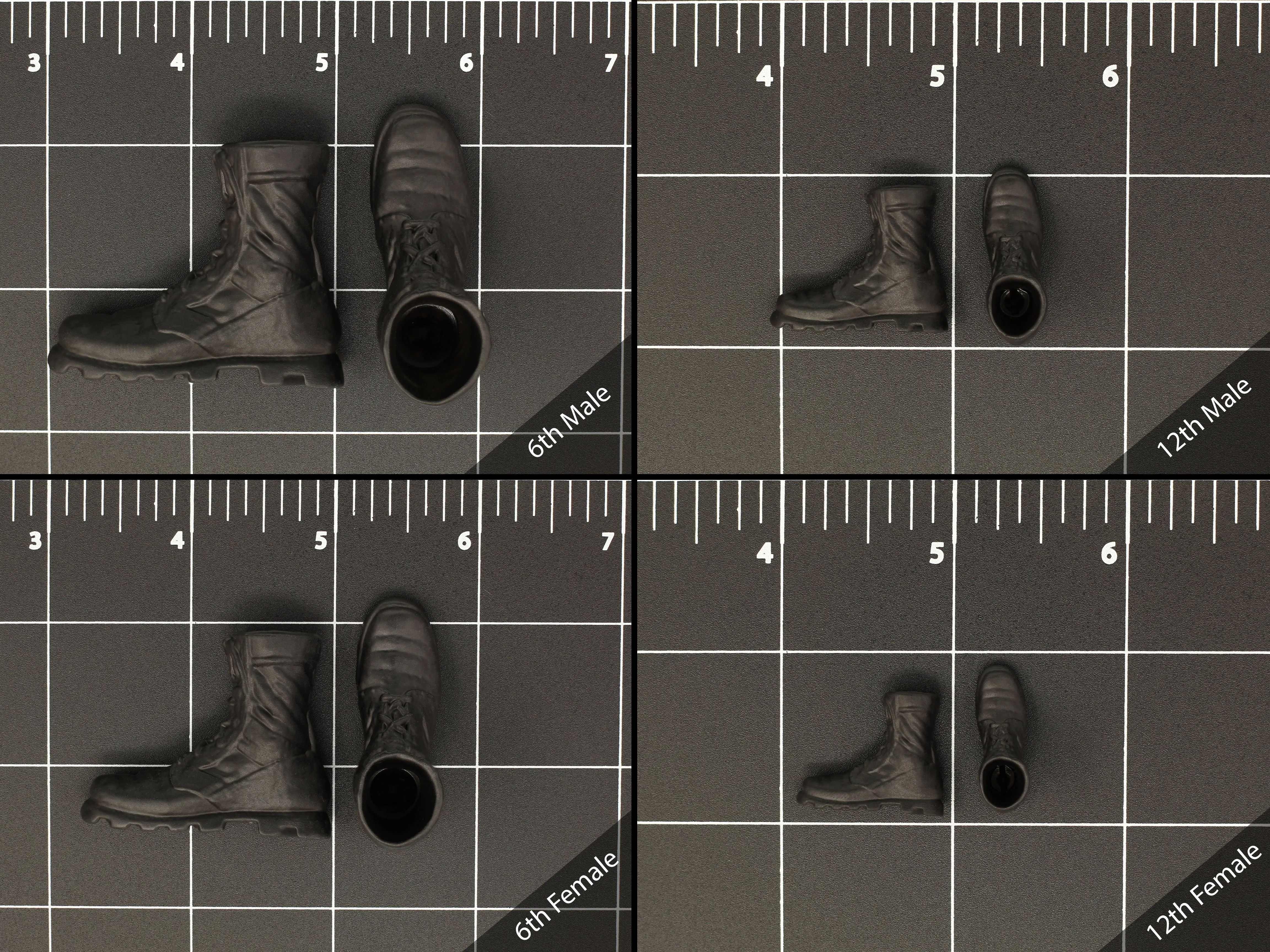 1/6 or 1/12 - Custom 3D - Combat Boots (Peg Type)