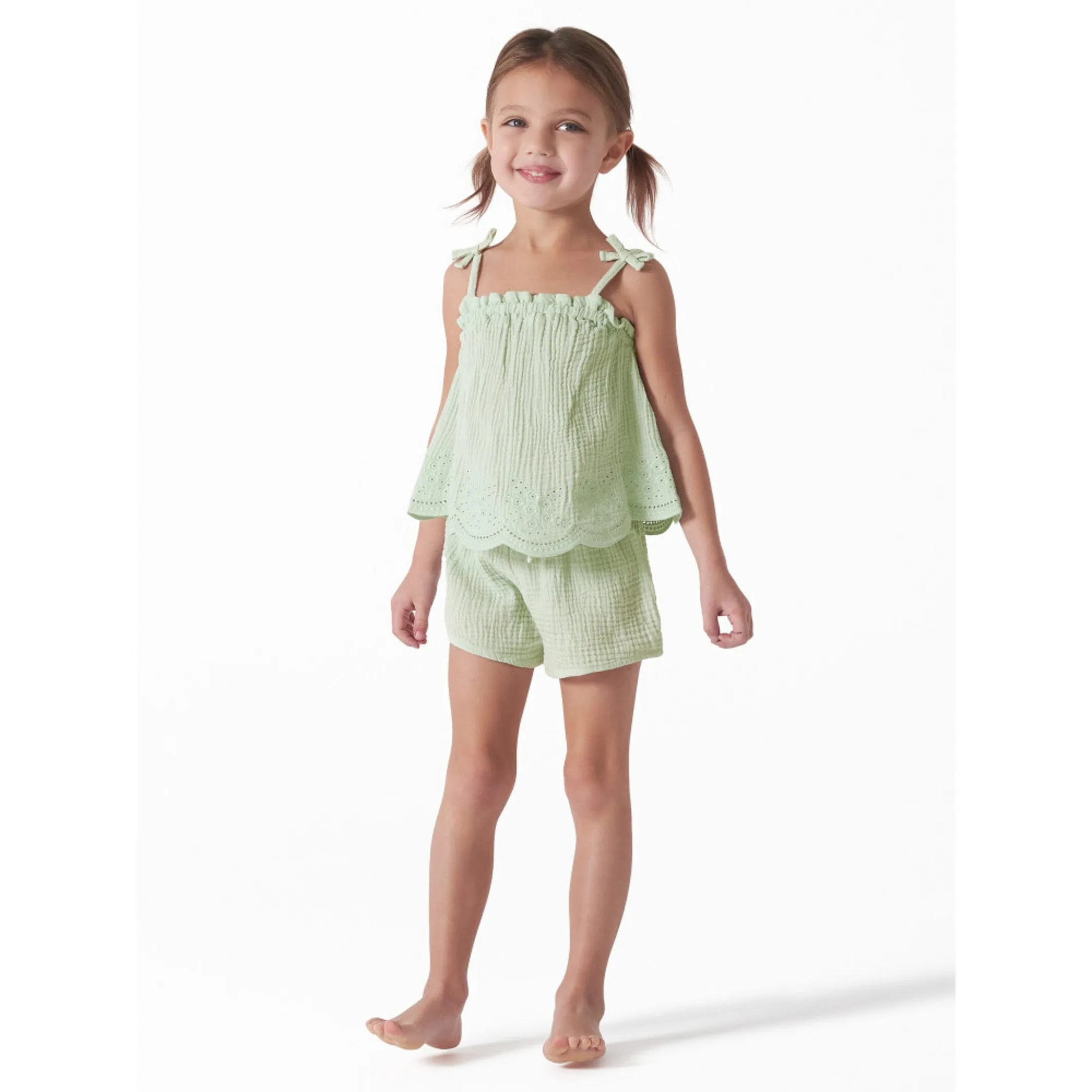 2-Piece Infant & Toddler Girls Mint Top & Short Set