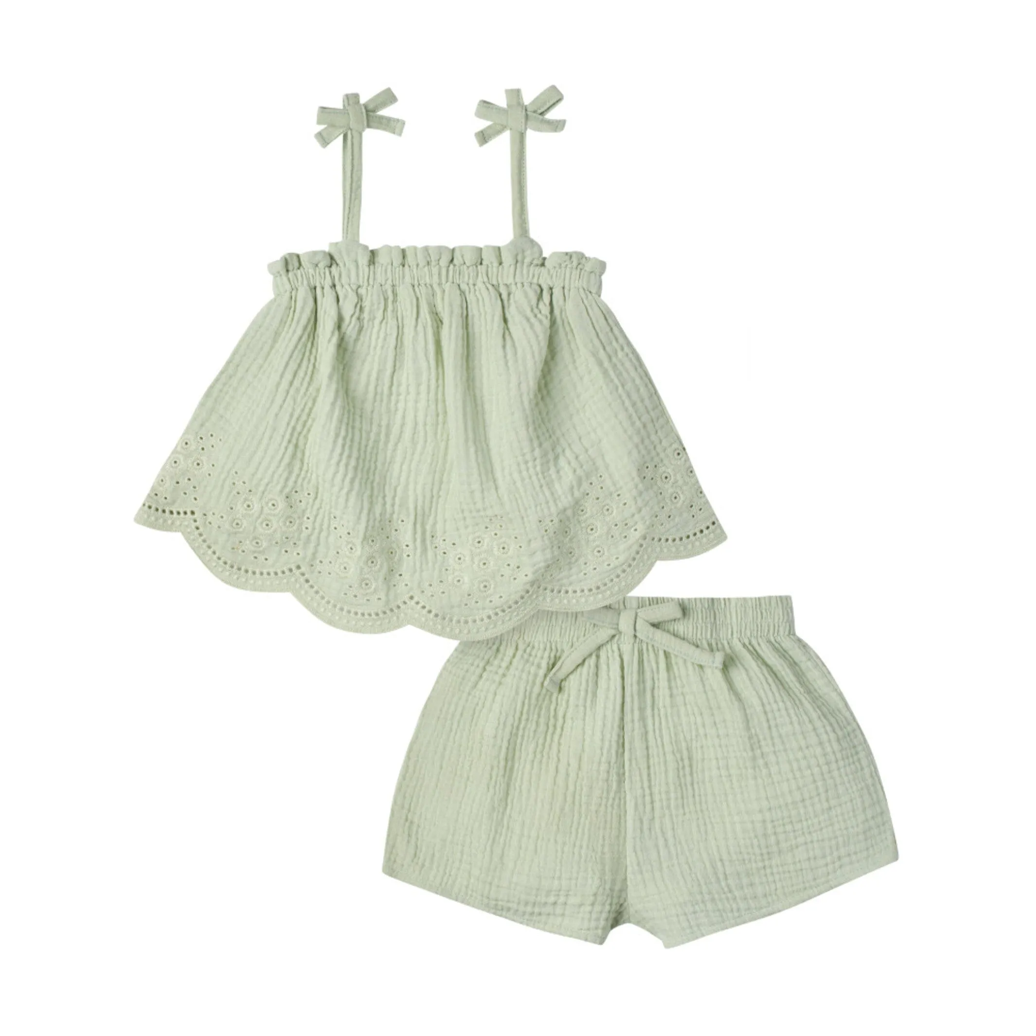 2-Piece Infant & Toddler Girls Mint Top & Short Set