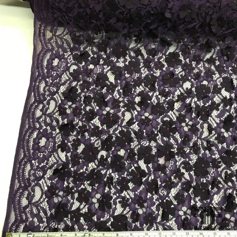 3D Floral Lace - Deep Purple