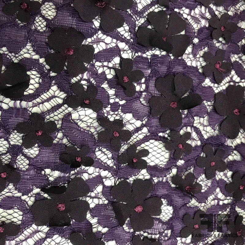 3D Floral Lace - Deep Purple