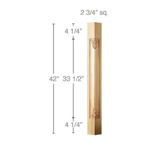 42" Filigree Corner Post, 2 3/4"sq. x 42"h