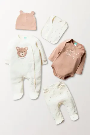 5 Piece Bear Set Natural