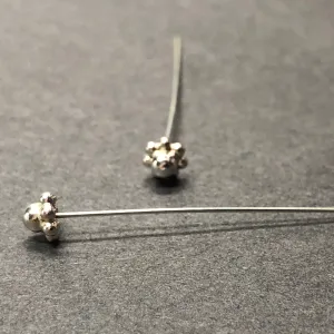 .925 Sterling 3MM Cluster Headpin 1.5"(2Pc/Pk)