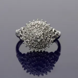 9ct White Gold Diamond Cluster Ring