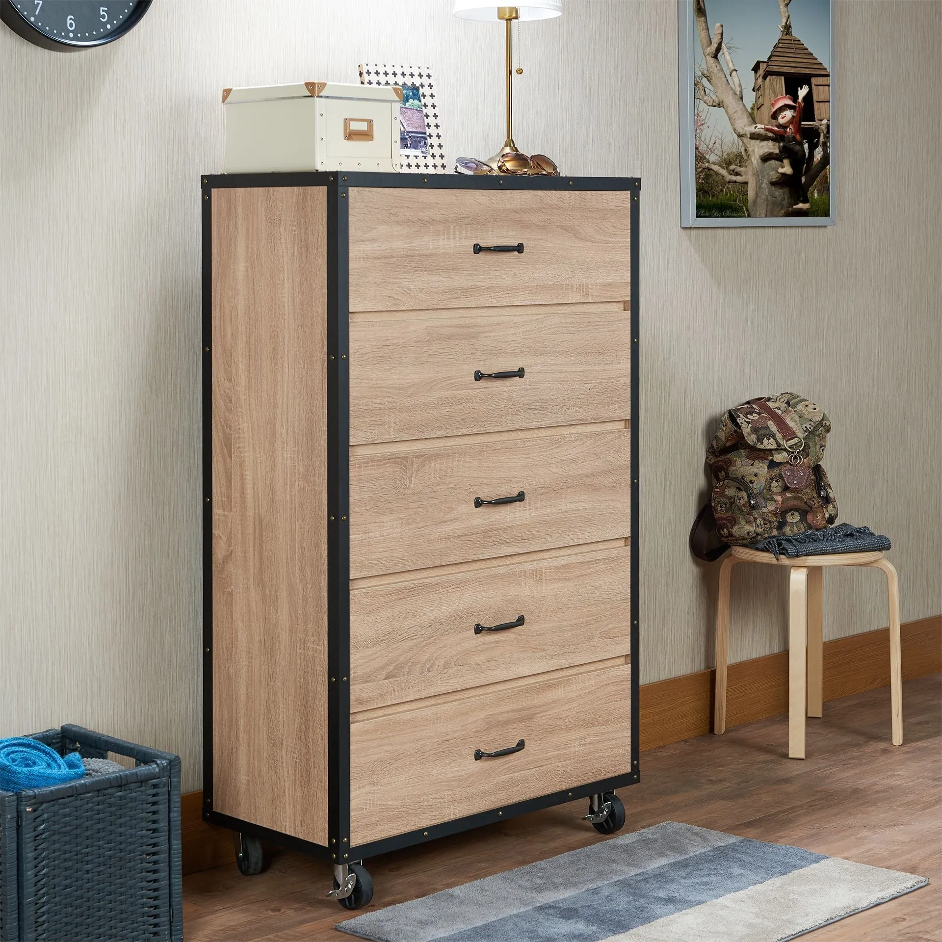 ACME Bemis Chest in Weathered Light Oak 97274