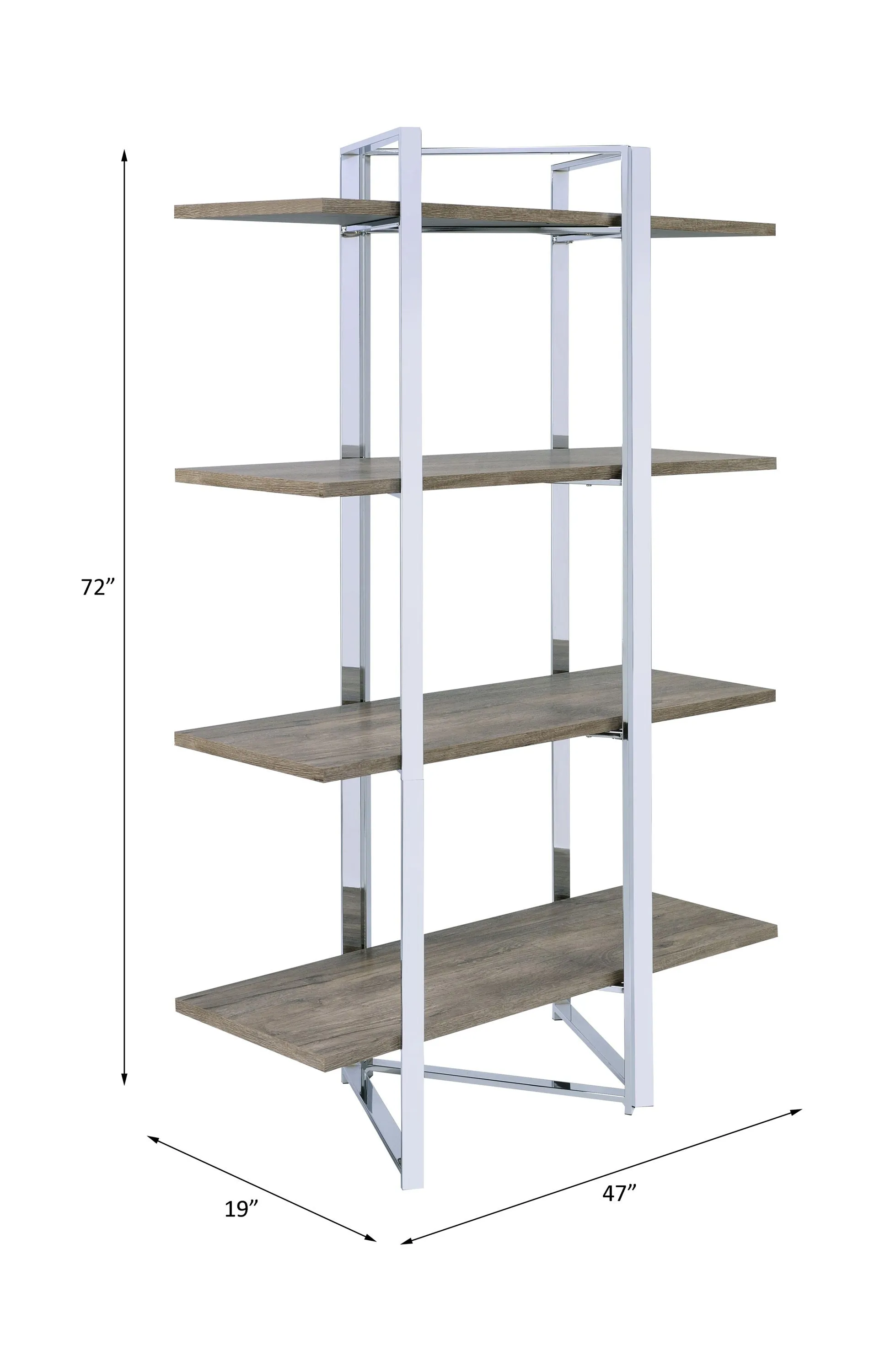 ACME Libby Bookshelf in Chrome 92545