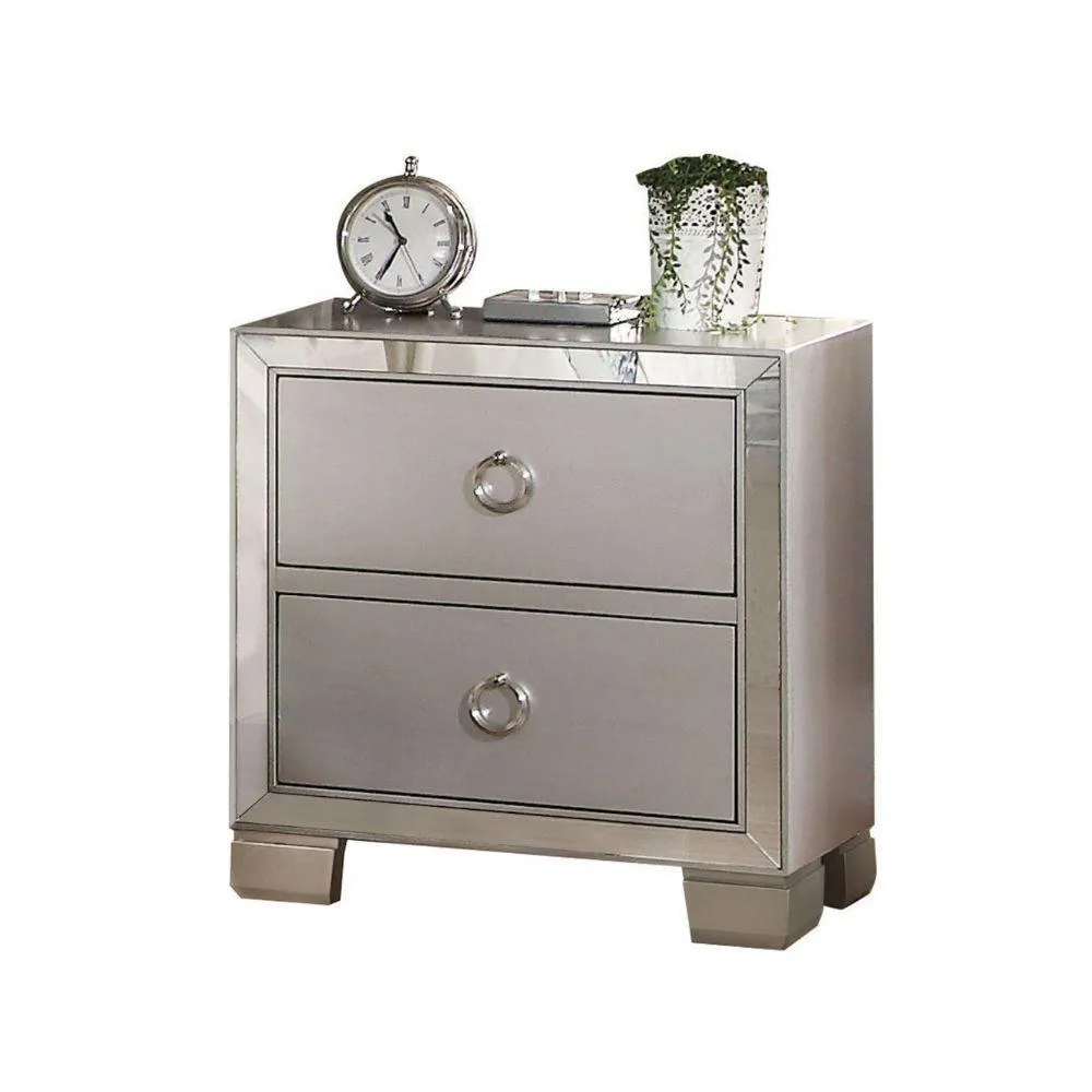 ACME Voeville II Nightstand in Platinum 24843