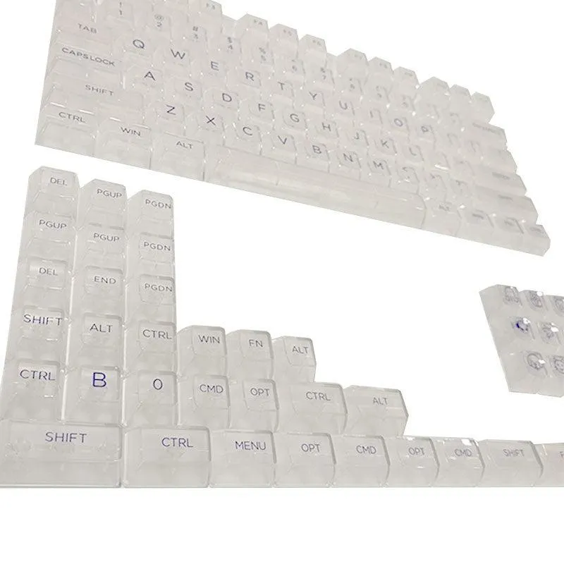 AKKO Clear Full Transparent Keycaps Set ASA 155 Keys Purple Character