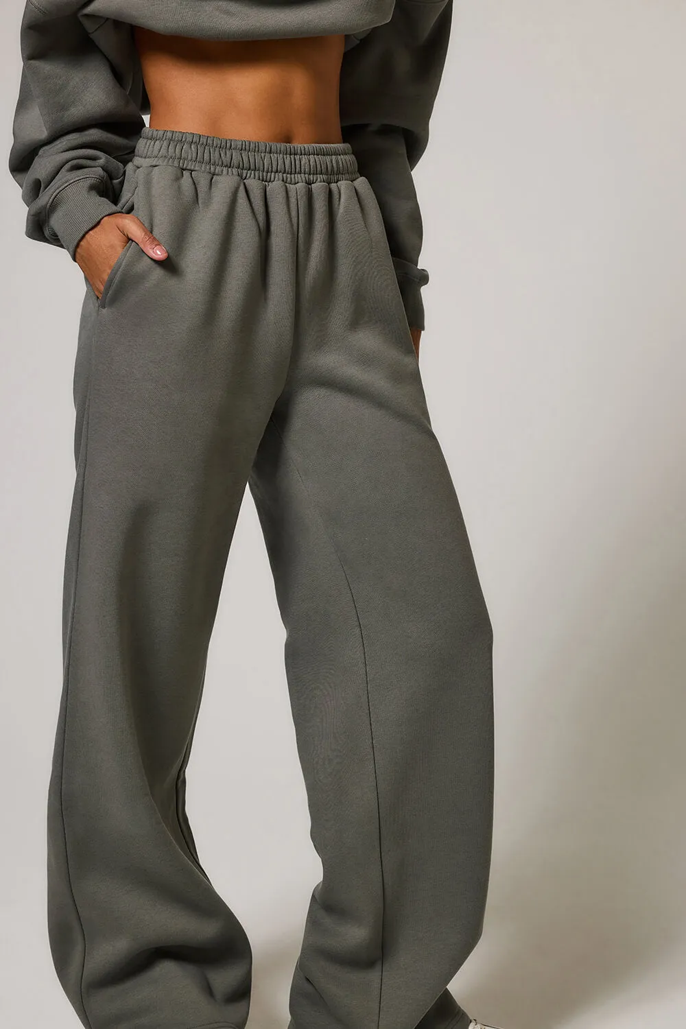 ALL SZN Organic Wide Leg Jogger - Slate Green