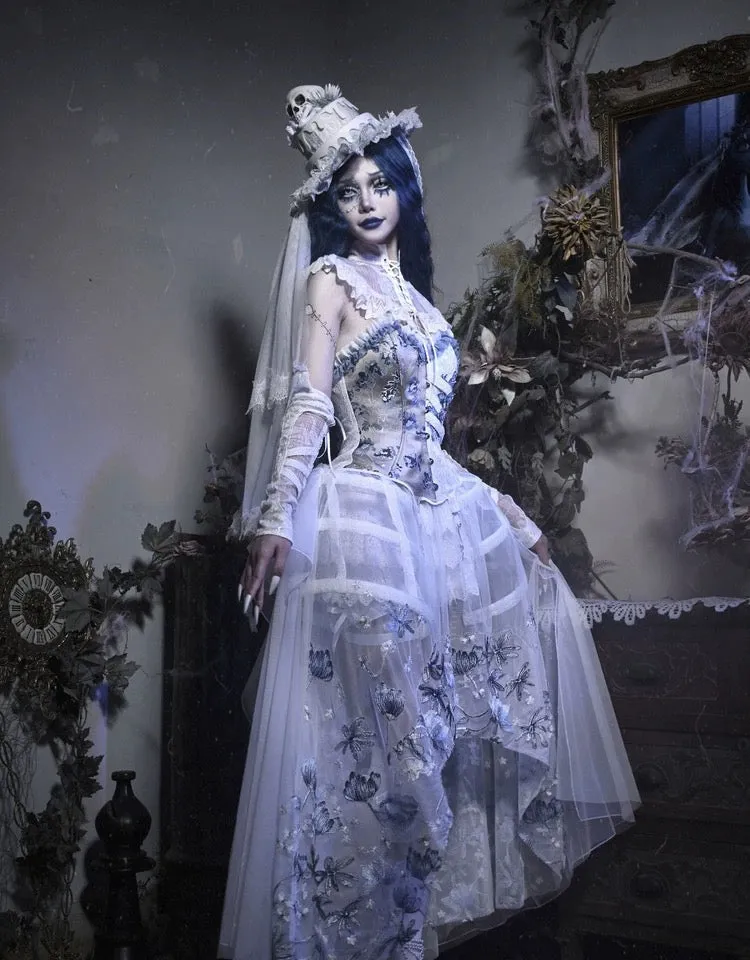 [Blood Supply] Corpse Bride Cape With Spine Outer Skirt