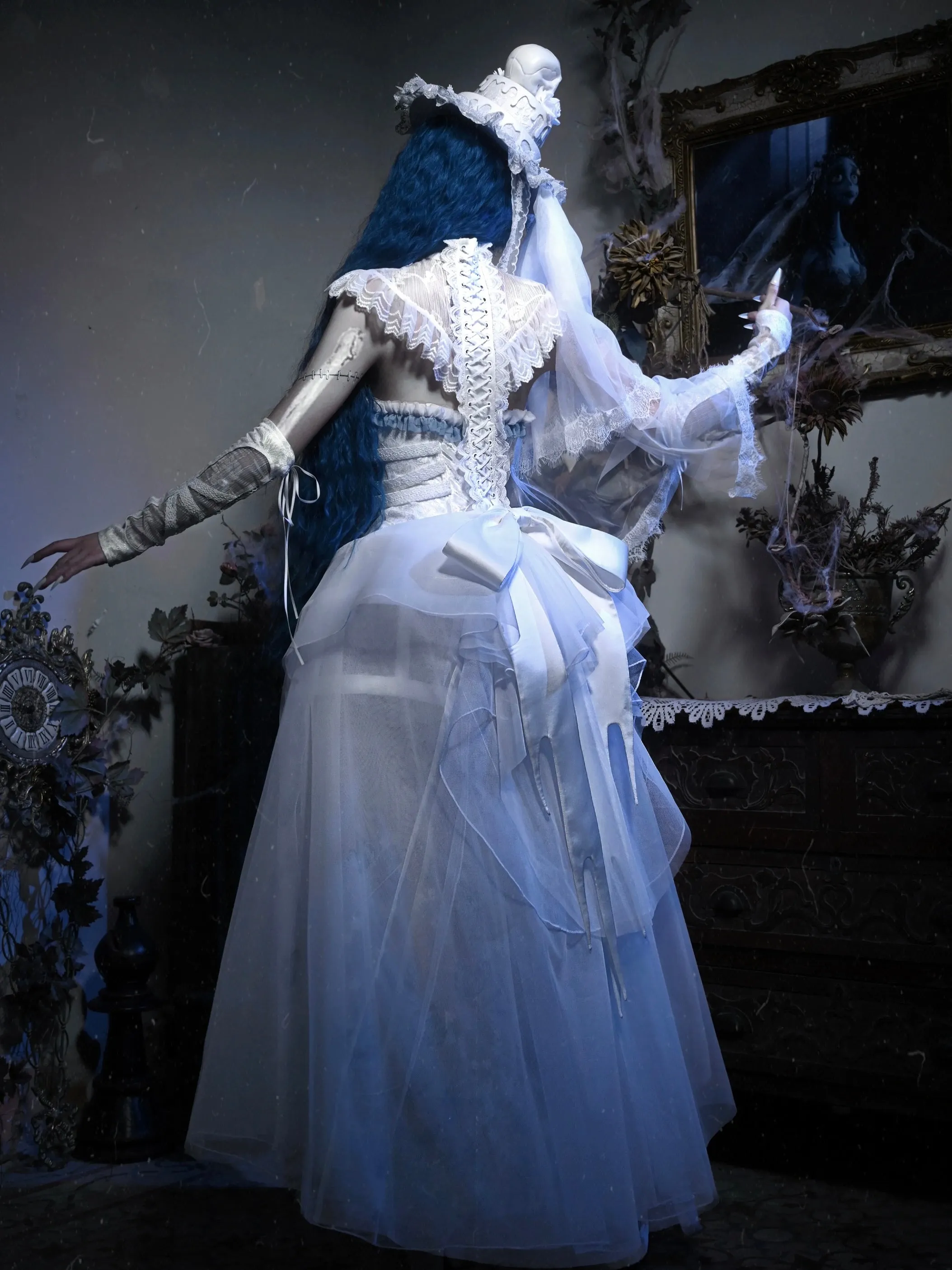 [Blood Supply] Corpse Bride Cape With Spine Outer Skirt