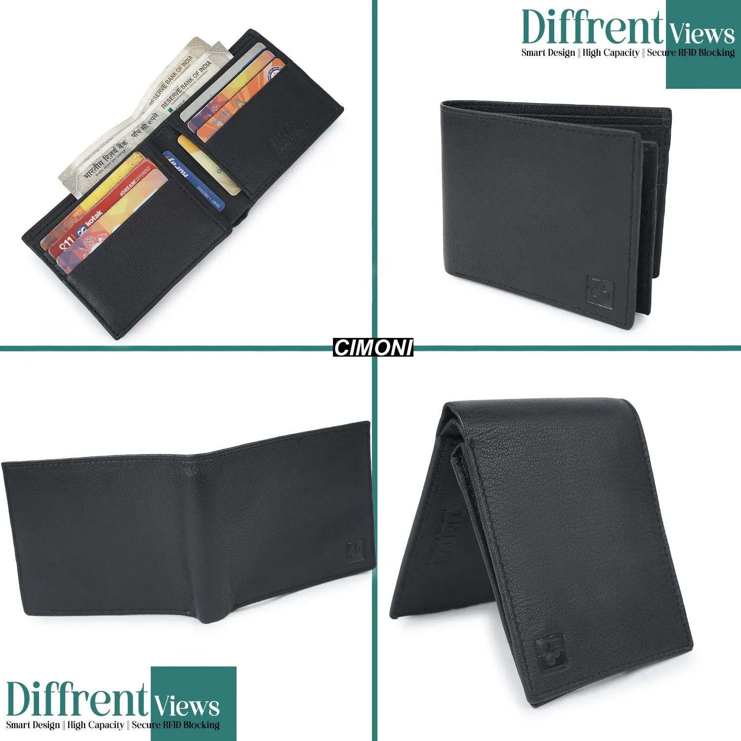 CIMONI Genuine Leather Wallet for Men I Ultra Strong Stitching I 8 Credit Card Slots