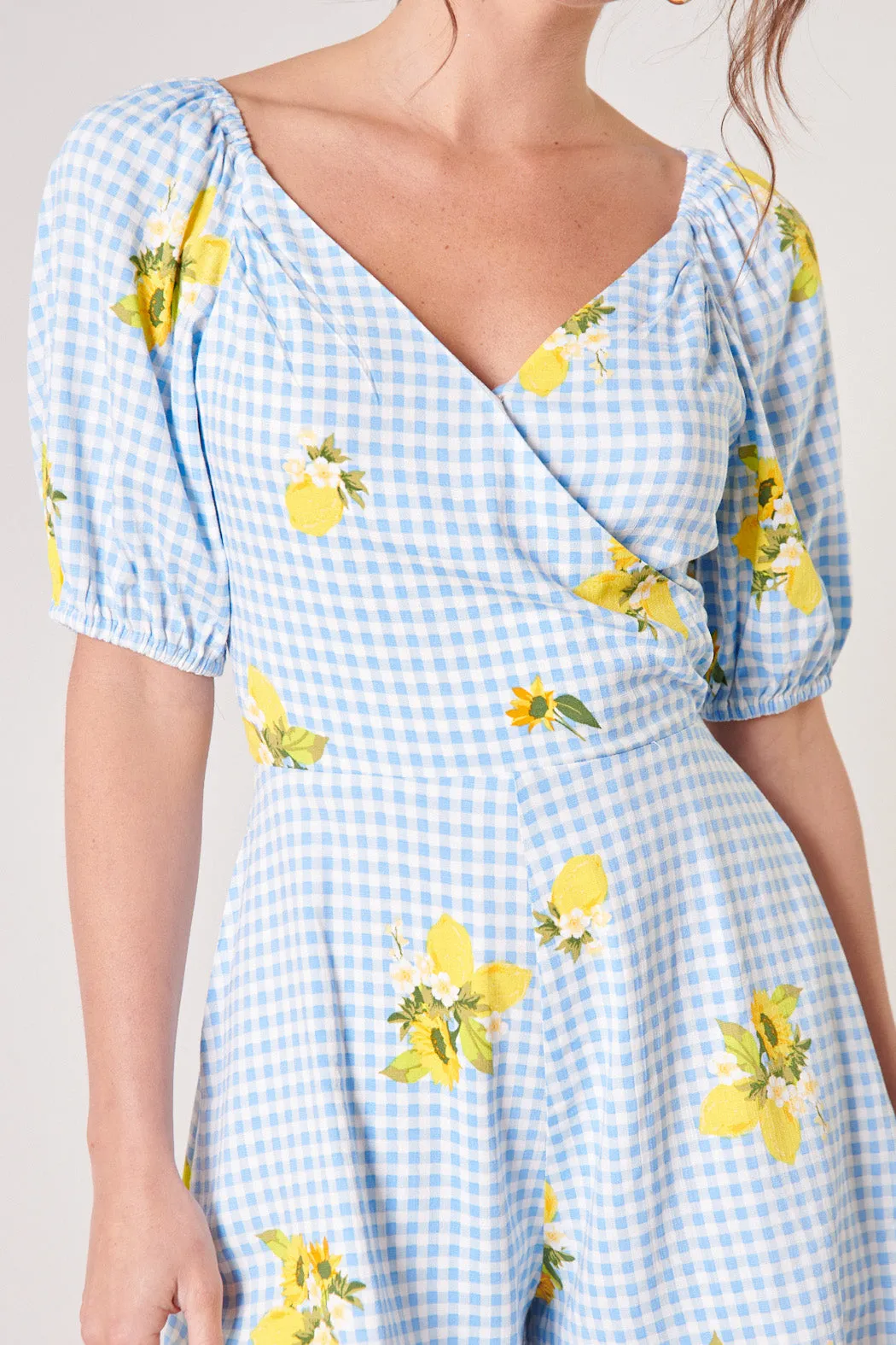 Citrus Picnic Gingham Everheart Romper