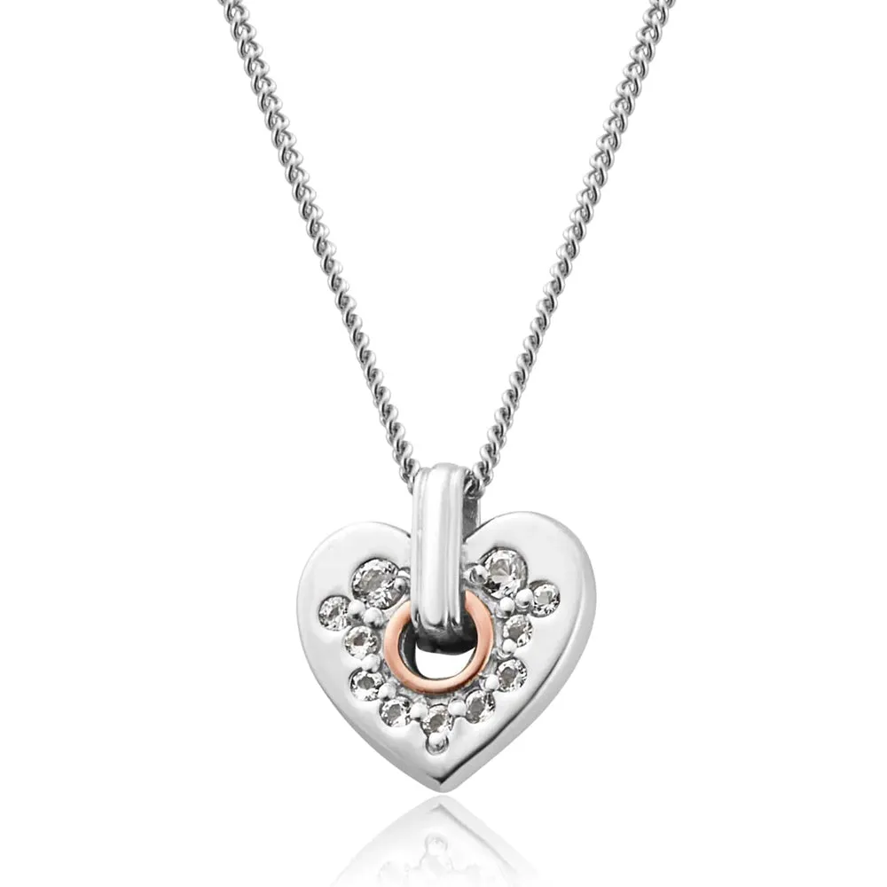 Clogau Cariad Sparkle Silver Small Heart Pendant 3SCRS0193