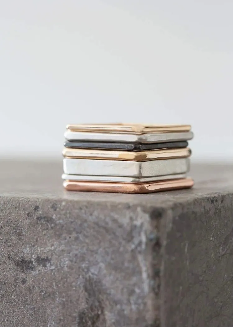 Colleen Mauer Designs | 7 Stack Square Ring Set