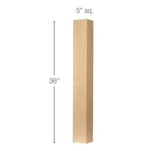 Contemporary Straight Square Island Column, 5"sq. x 36"h