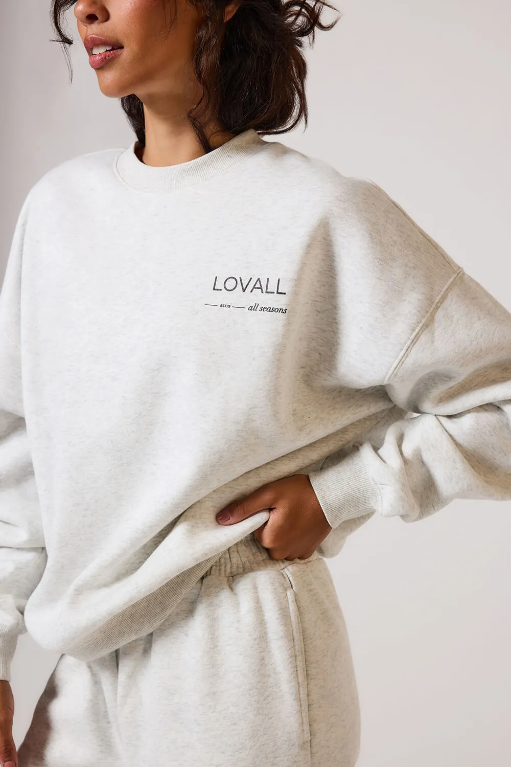 Curve ALL SZN Organic Oversized Sweatshirt Style 3 - Light Grey Marl