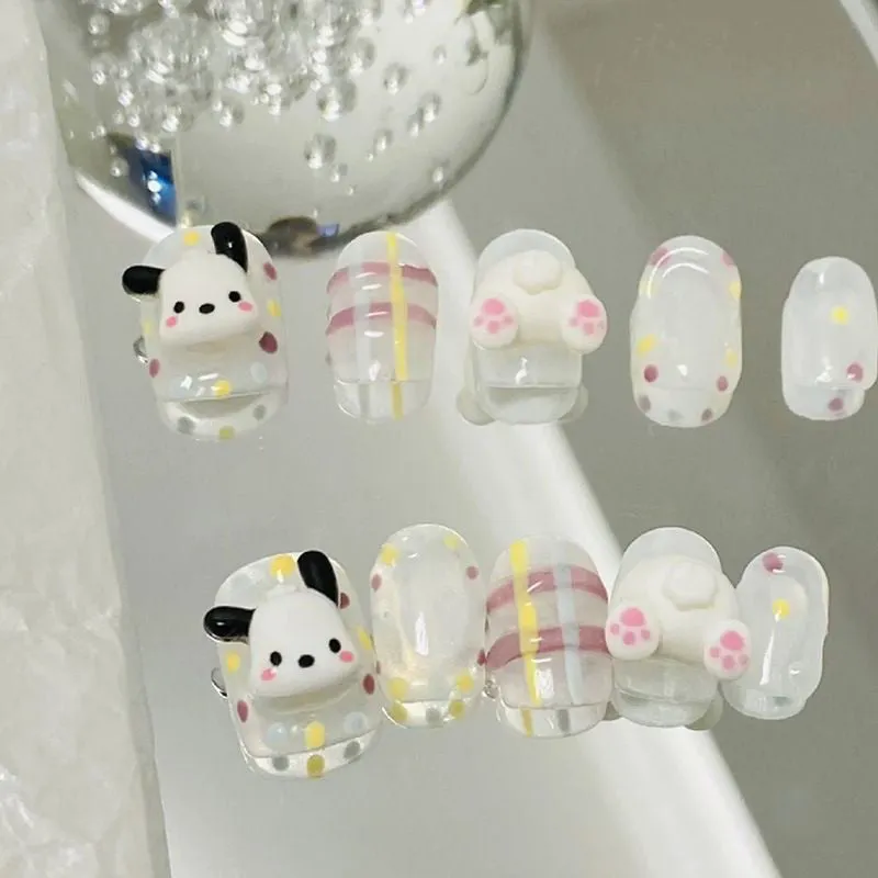 Cute handmade nail art with Sanrio Dog series