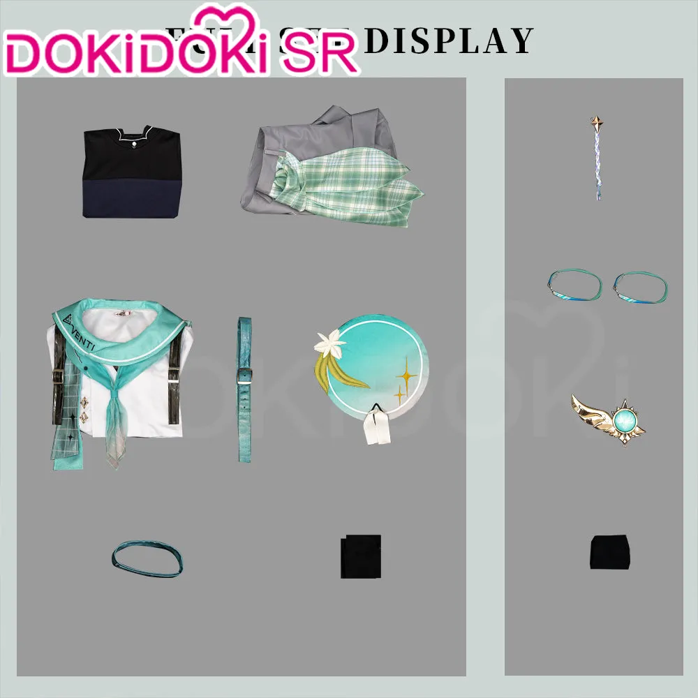 DokiDoki-SR Game Genshin Impact Cosplay Venti Costume Doujin Wind Band Cosplay Casual Streetwear