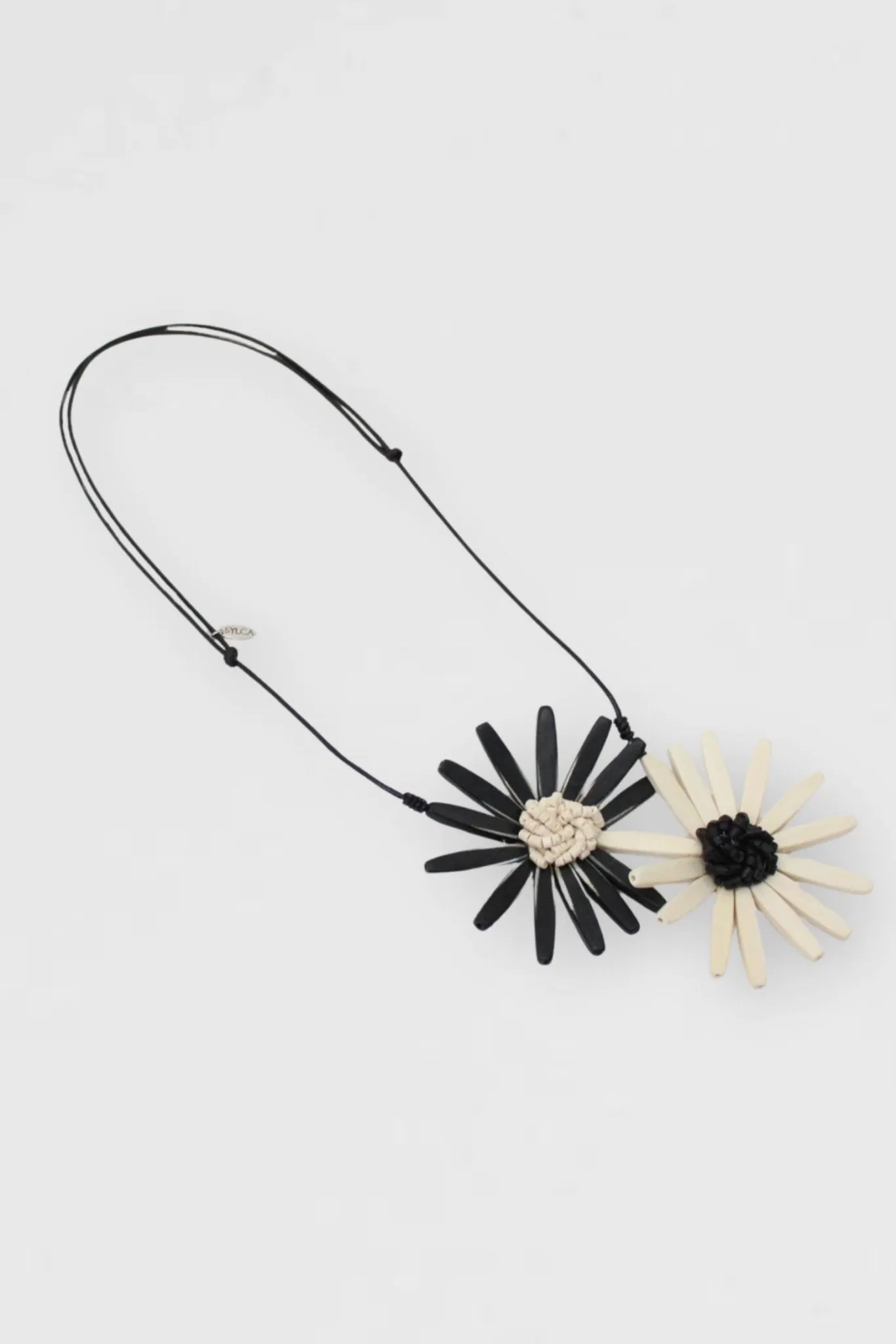 Double Flower Necklace - White