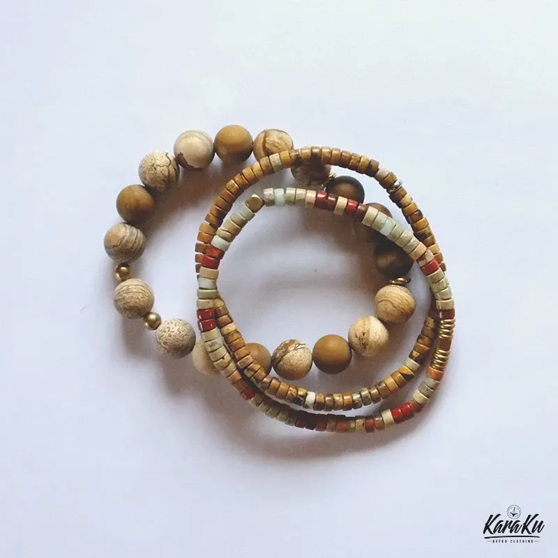 Folk-Custom Style Natural Stone Combination Bracelet