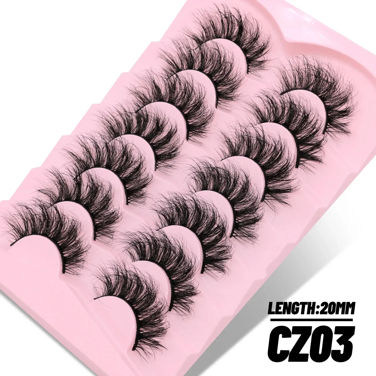 GROINNEYA 7 Pairs Fluffy Mink Lashes Eyelashes  Thick Long Faux Mink Eyelashes Long Lasting Dramatic Volume lashes Extension