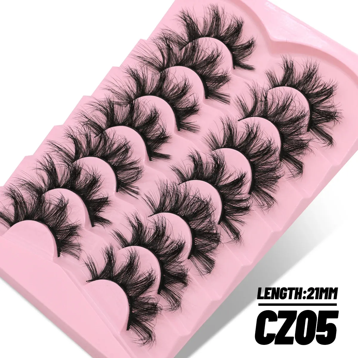 GROINNEYA 7 Pairs Fluffy Mink Lashes Eyelashes  Thick Long Faux Mink Eyelashes Long Lasting Dramatic Volume lashes Extension