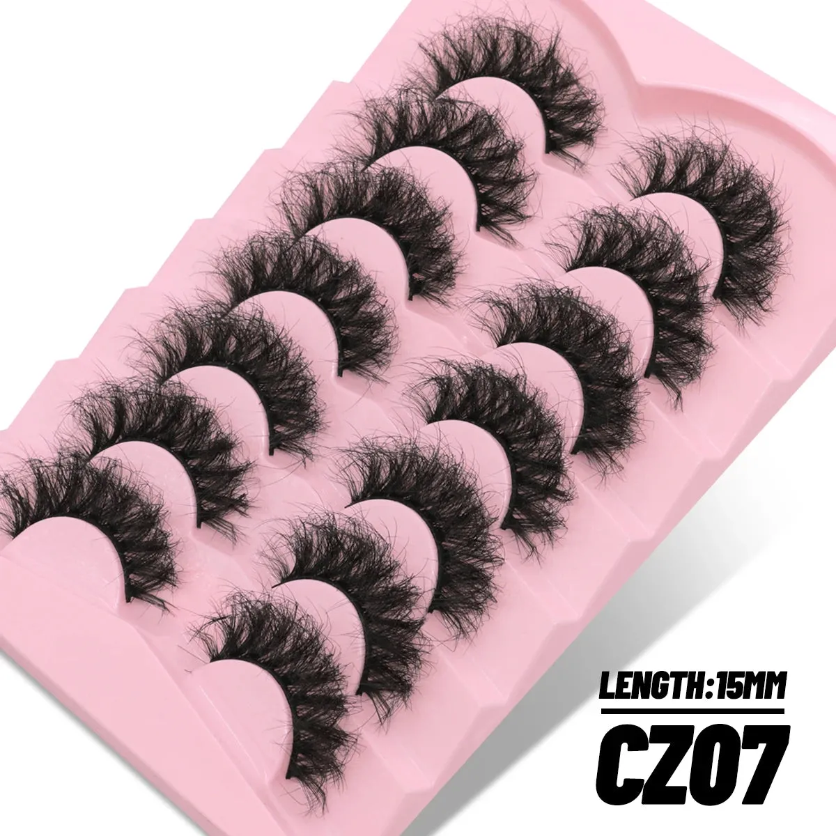 GROINNEYA 7 Pairs Fluffy Mink Lashes Eyelashes  Thick Long Faux Mink Eyelashes Long Lasting Dramatic Volume lashes Extension