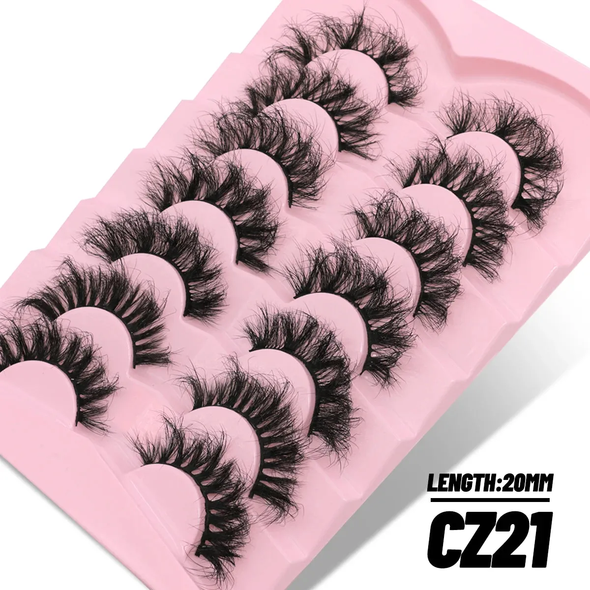 GROINNEYA 7 Pairs Fluffy Mink Lashes Eyelashes  Thick Long Faux Mink Eyelashes Long Lasting Dramatic Volume lashes Extension