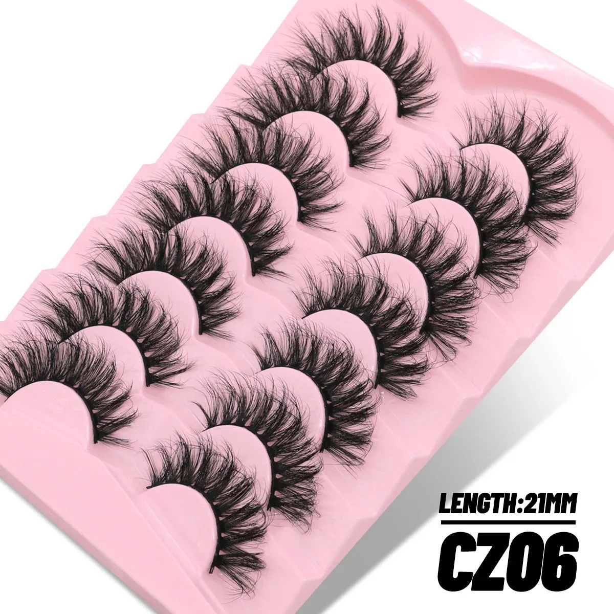 GROINNEYA 7 Pairs Fluffy Mink Lashes Eyelashes  Thick Long Faux Mink Eyelashes Long Lasting Dramatic Volume lashes Extension