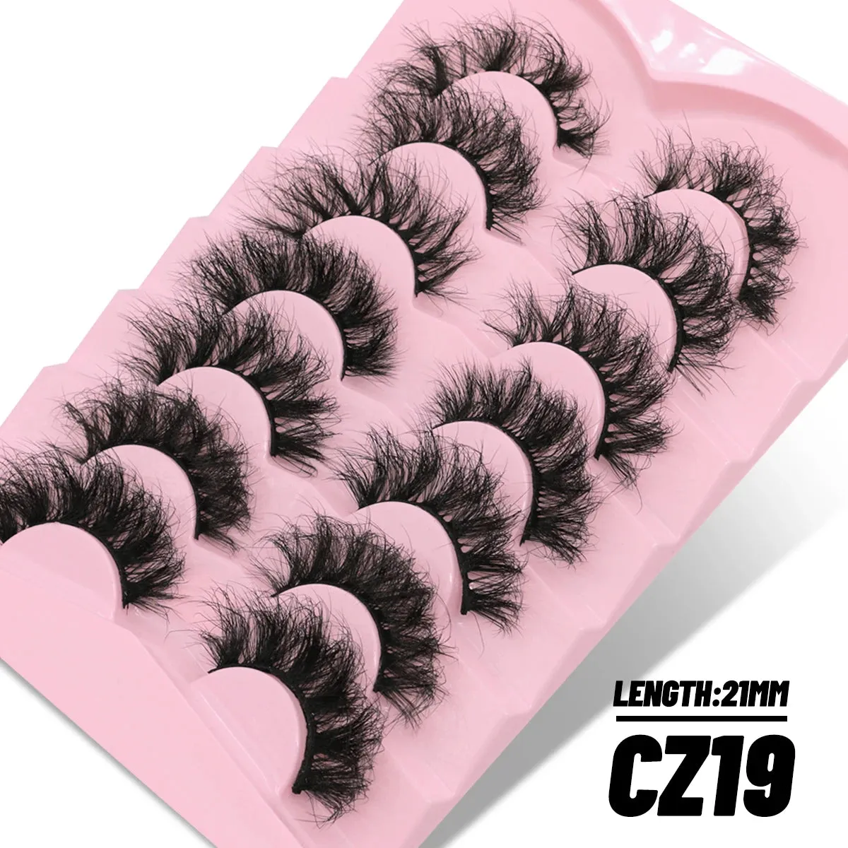 GROINNEYA 7 Pairs Fluffy Mink Lashes Eyelashes  Thick Long Faux Mink Eyelashes Long Lasting Dramatic Volume lashes Extension