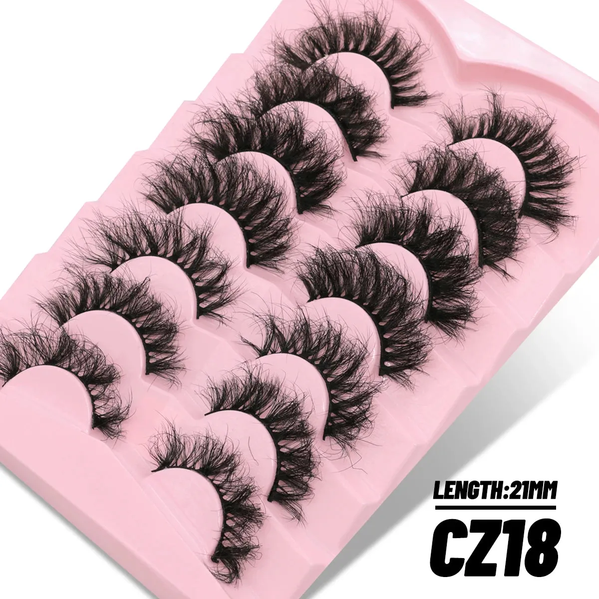 GROINNEYA 7 Pairs Fluffy Mink Lashes Eyelashes  Thick Long Faux Mink Eyelashes Long Lasting Dramatic Volume lashes Extension