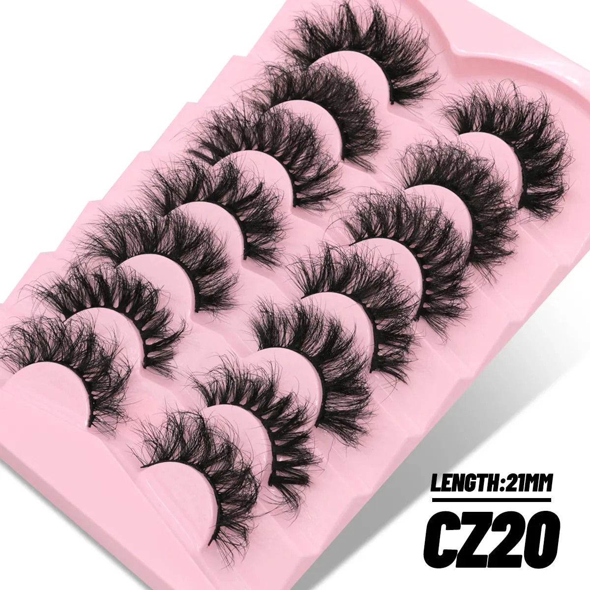 GROINNEYA 7 Pairs Fluffy Mink Lashes Eyelashes  Thick Long Faux Mink Eyelashes Long Lasting Dramatic Volume lashes Extension