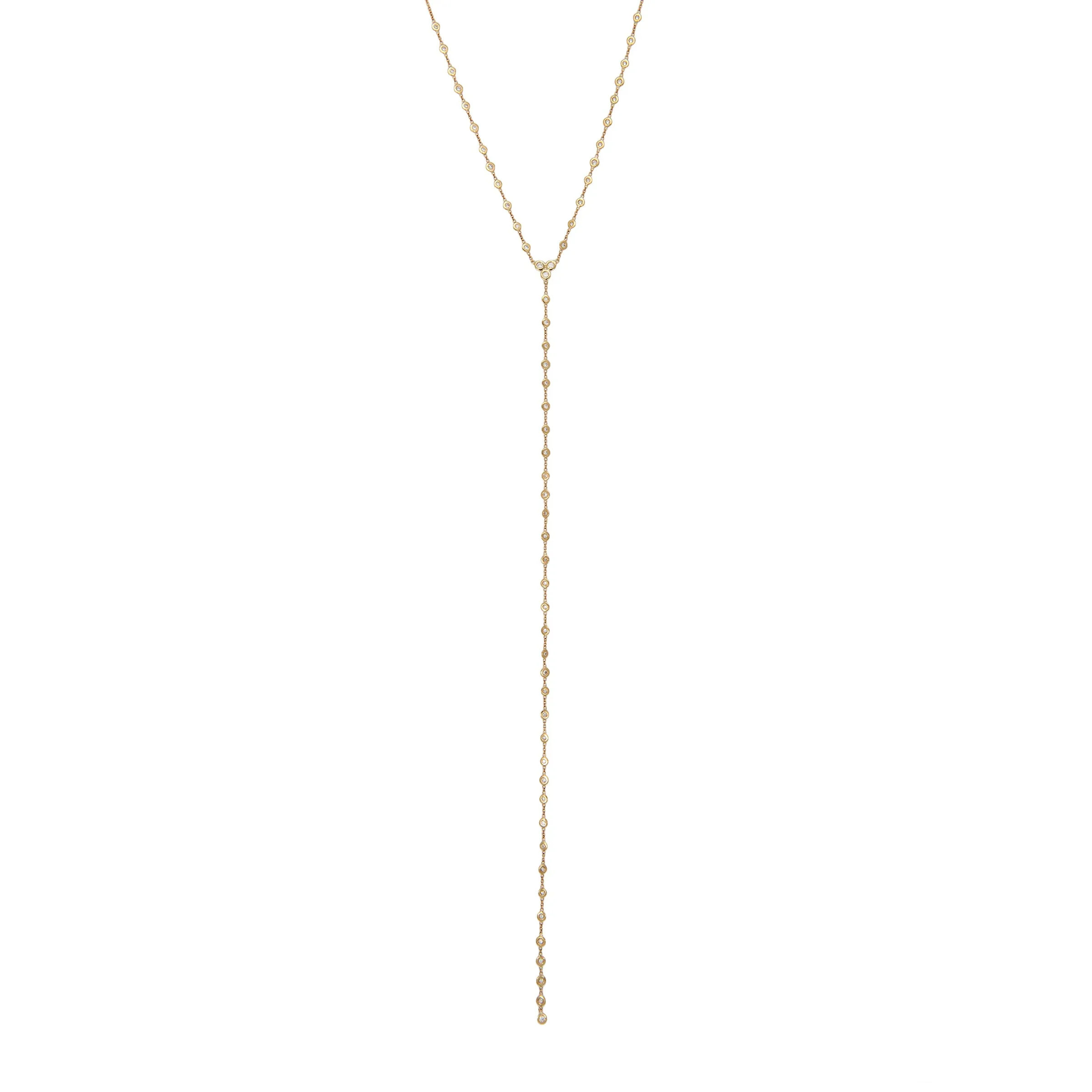 HIGH NECK CLUSTER DIAMOND Y NECKLACE